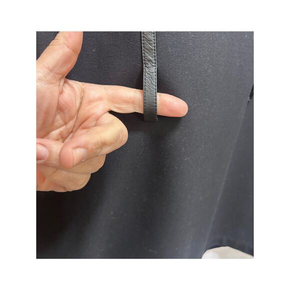 St. John Sport By Marie Gray Black Blazer S Leather Trim Jacket Full Zip Modern - Picture 6 of 8